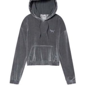 VS PINK Velvet Cropped Hoodie